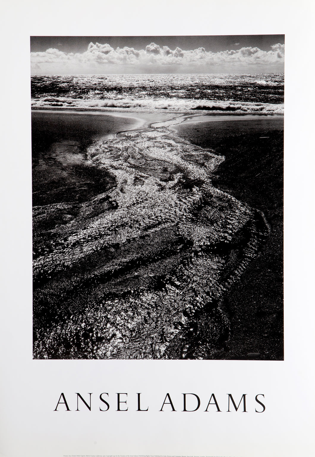 Stream, Sea, Clouds, Rodeo Lagoon, California Poster