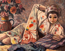 Oriental Girl with Flowers