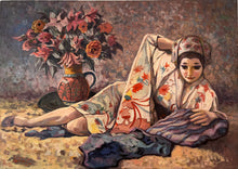 Oriental Girl with Flowers