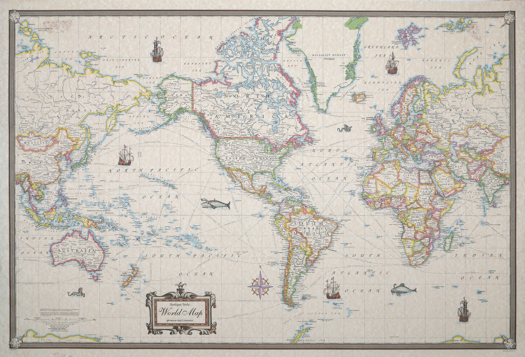 Antique Style World Map