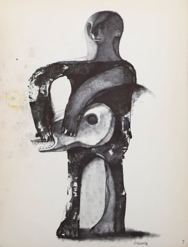 Peon Carrying Head of Bull