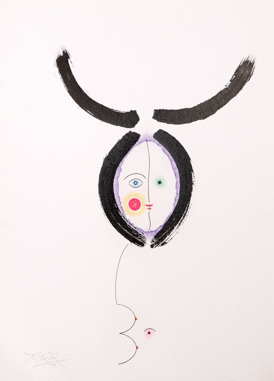 Nude with Black Hair