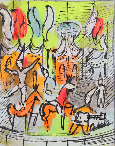 Trick Riders in Circus Ring