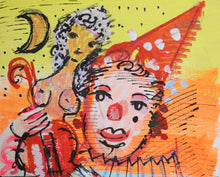 Violinist Clown with Nude and Moon