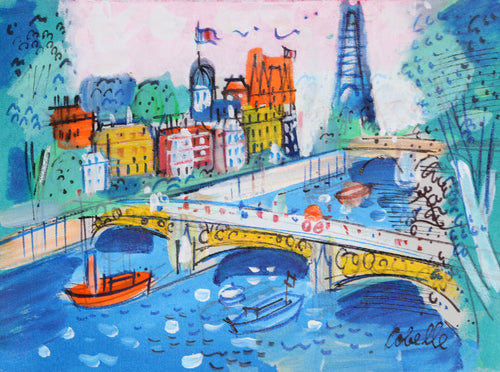 Boats Under Bridge in Paris