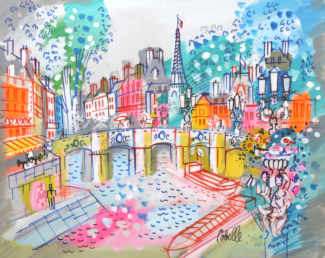 Paris Bridge With Eiffel Tower II