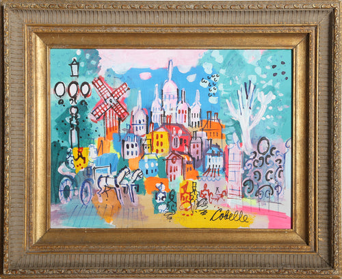 Paris Cityscape with Moulin Rouge