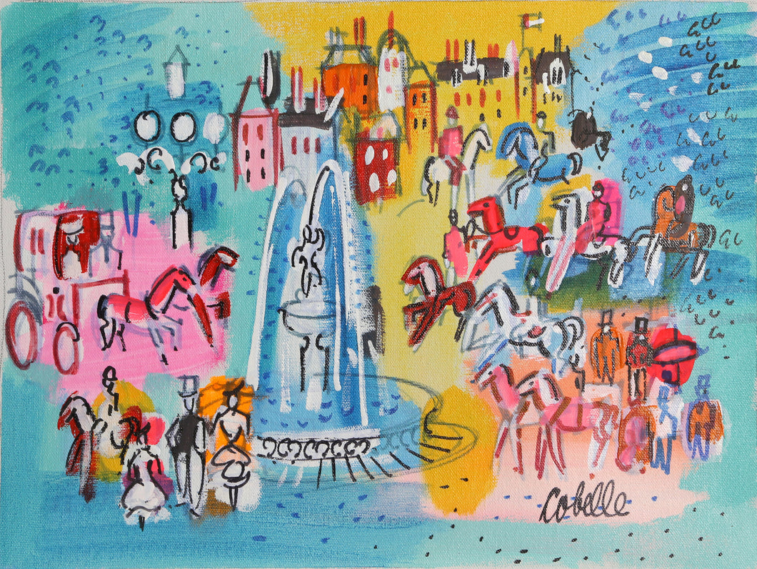 Paris Fountain with Horses
