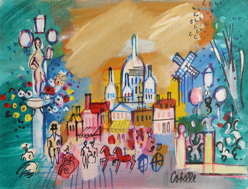 Sacre Coeur with Moulin Rouge 1