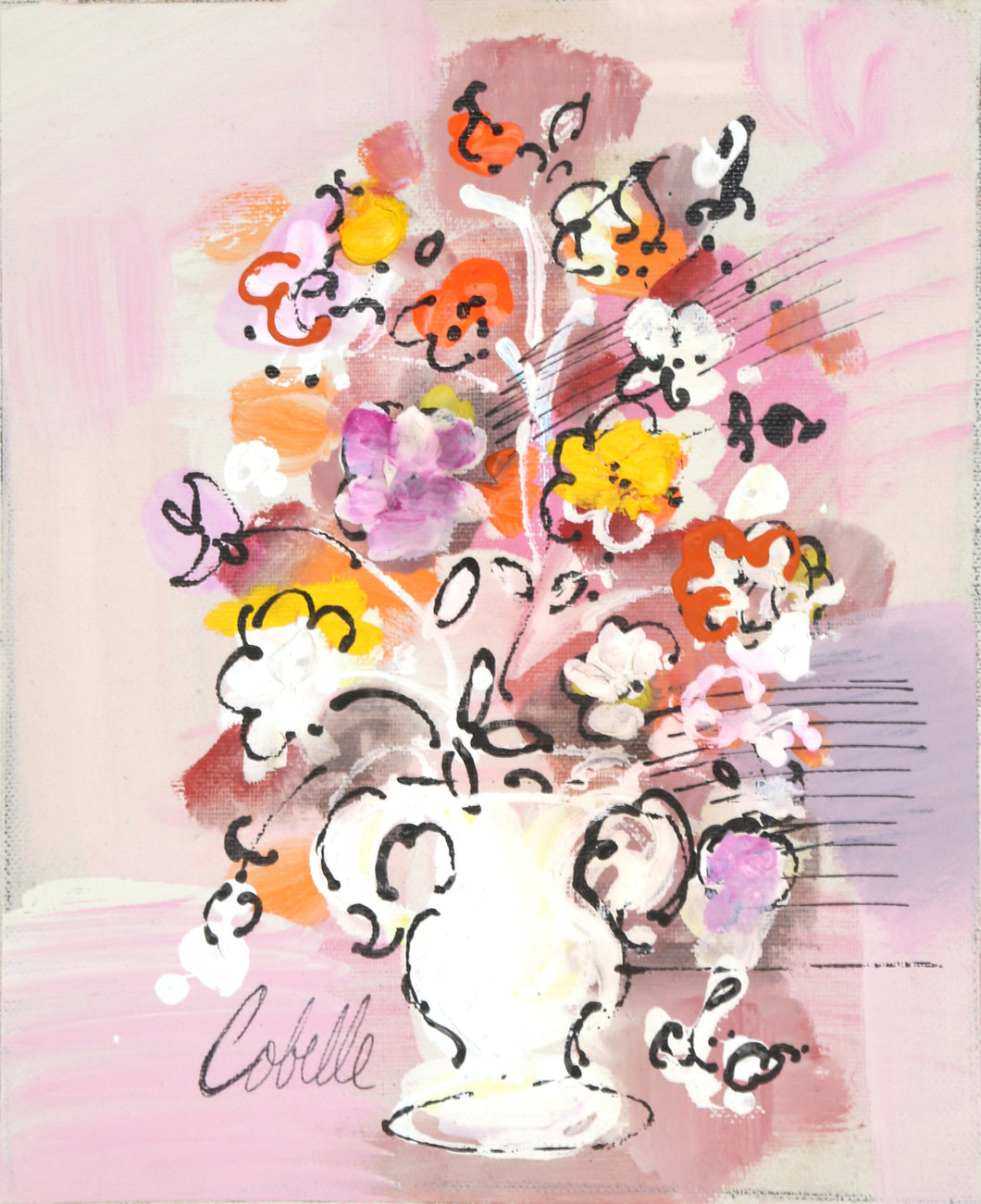 Vase with Flowers (Pink and White)