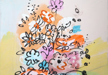 Vase with Flowers (Baby Blue and Orange)