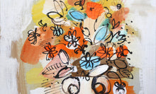 Vase with Flowers (Orange and Blue) 1