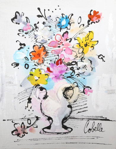 Vase with Flowers (Blue and Yellow)