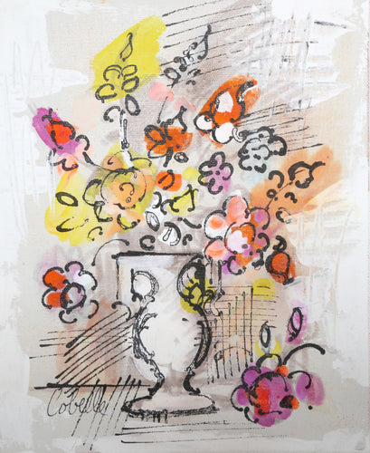 Vase with Flowers (Yellow and Pink) 2