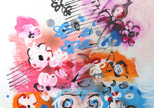 Vase with Flowers (Pink and Blue) 2