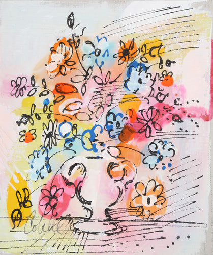 Pink Vase with Flowers