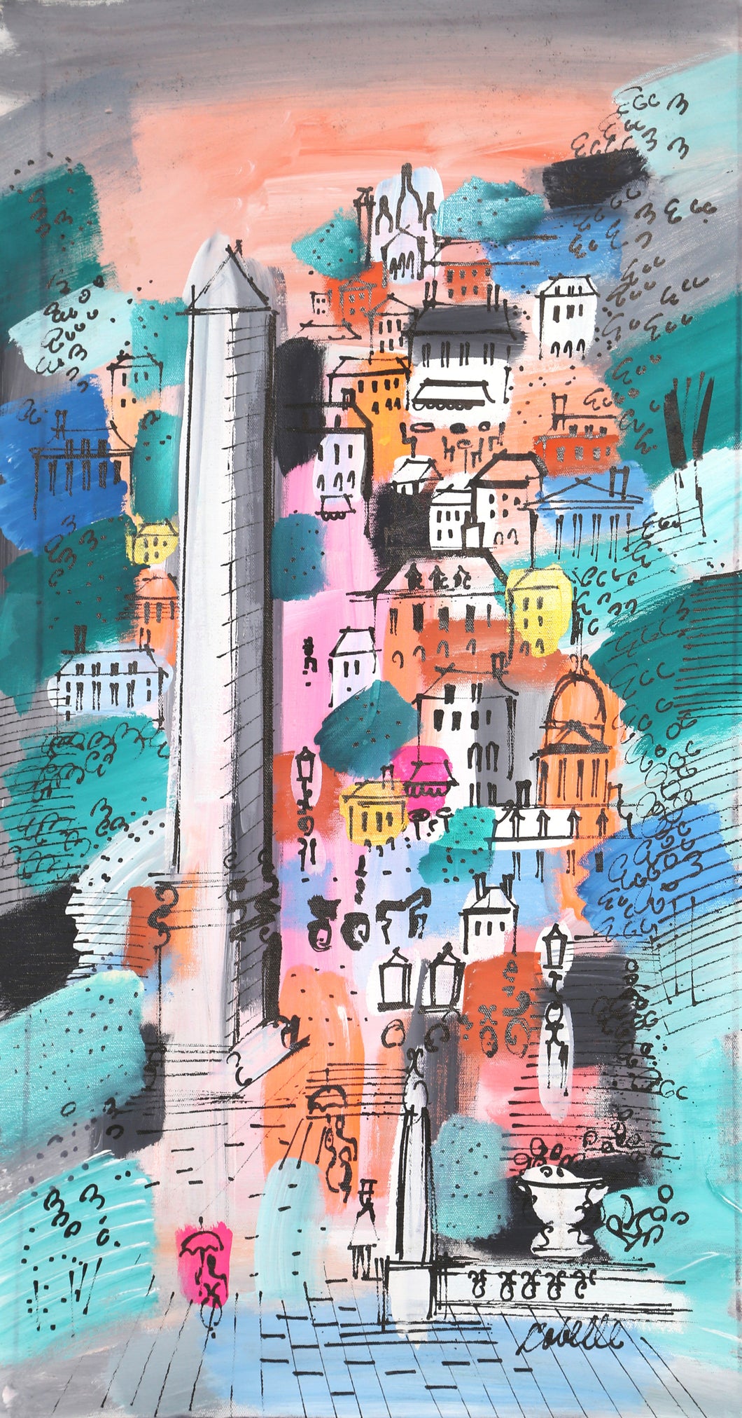 Luxor Obelisk in Paris Cityscape 2