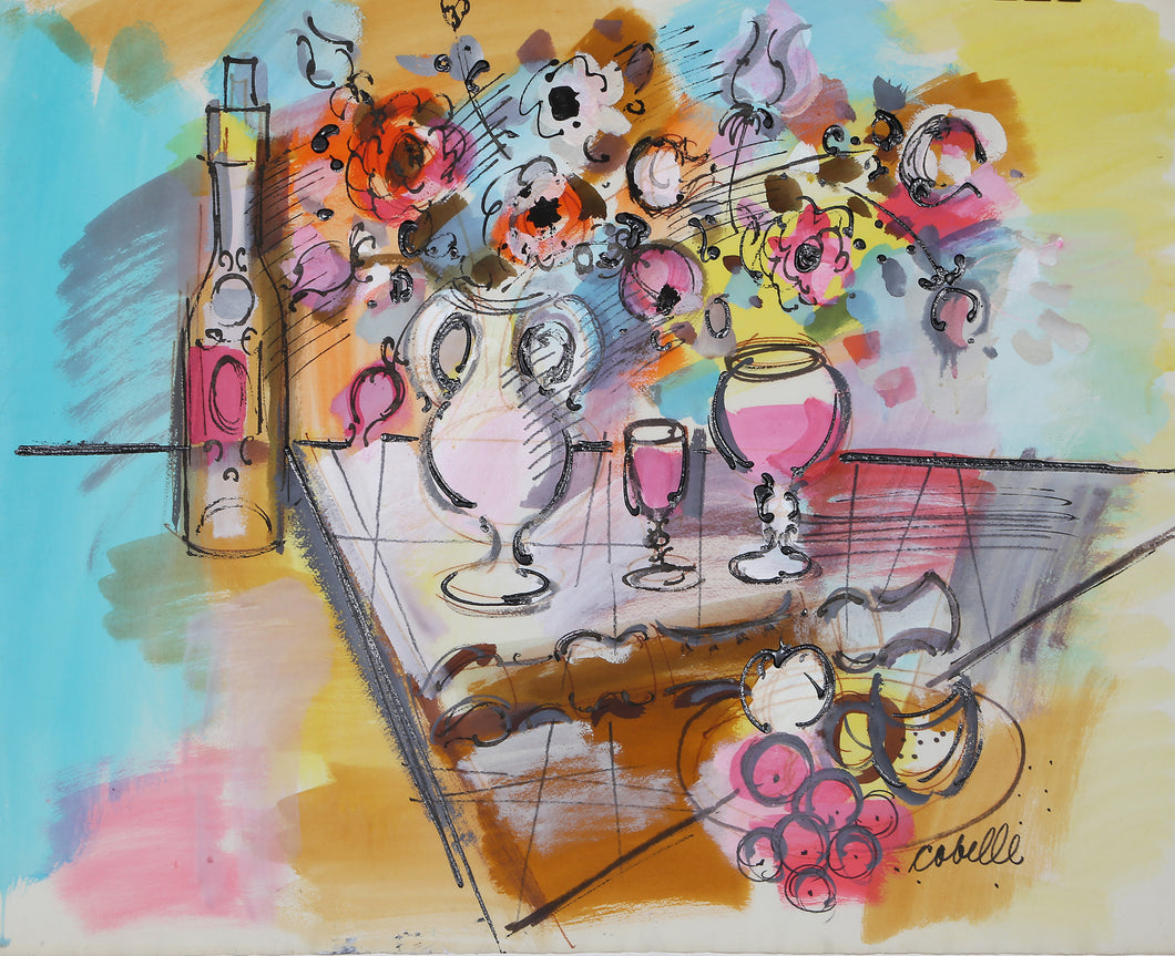 Boquet with Wine and Fruit