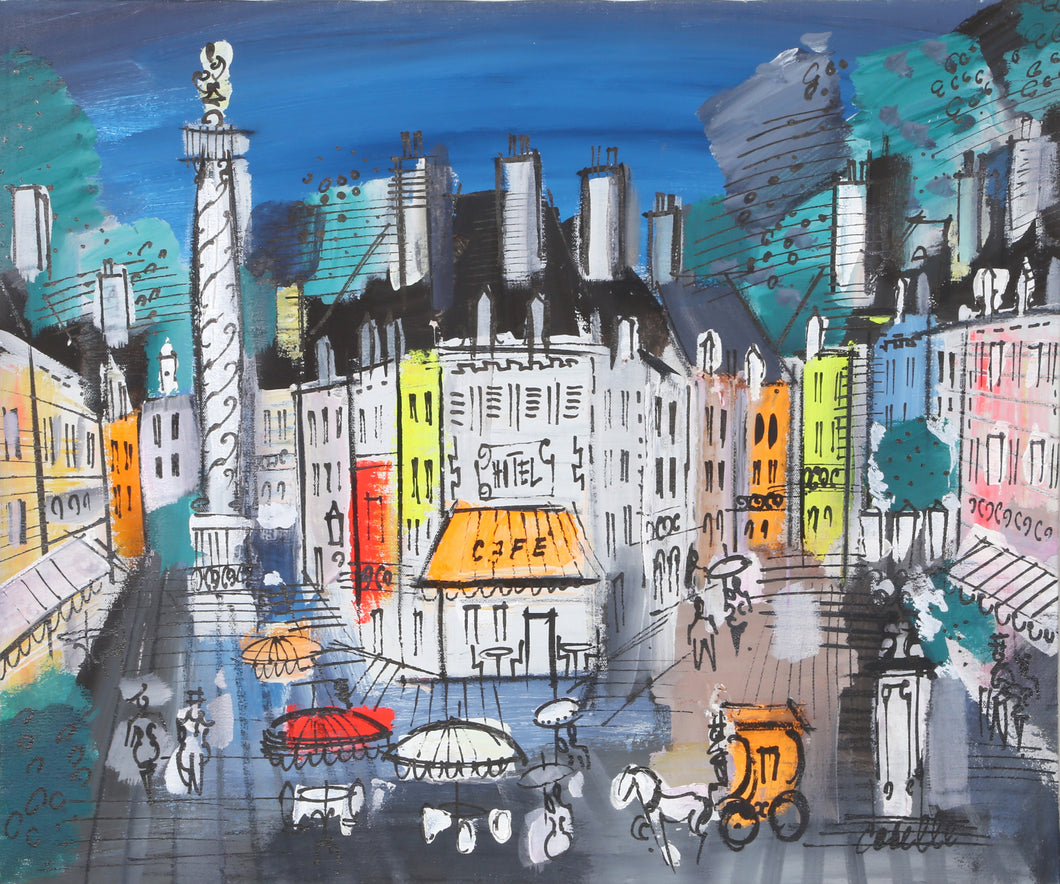 Paris Streets with Sidewalk Cafe