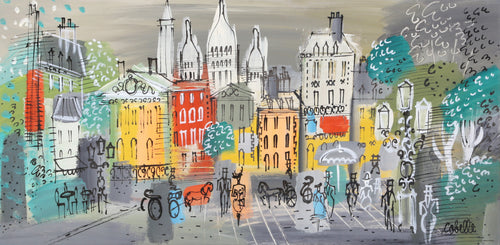 Paris Street with Sacre Coeur 2