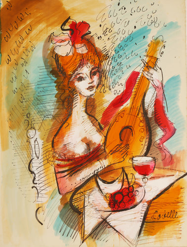 Portrait of a Lady with a Guitar