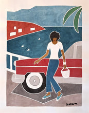 Woman by the Chevrolet