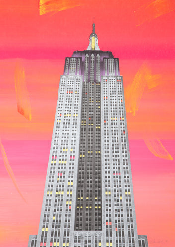 Empire State Building in Red