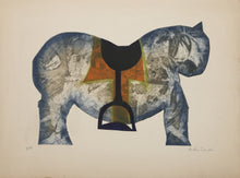 Cheval jaune et bleu