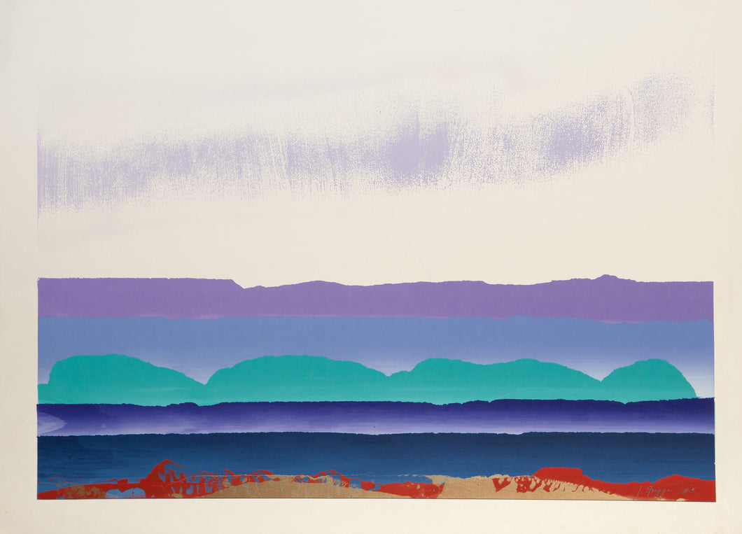 Landscape in Purple, Green, Blue and Red