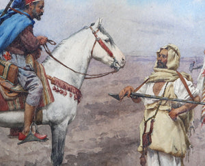 North African Orientalist Scene (Horseman and Nomadic Traders)