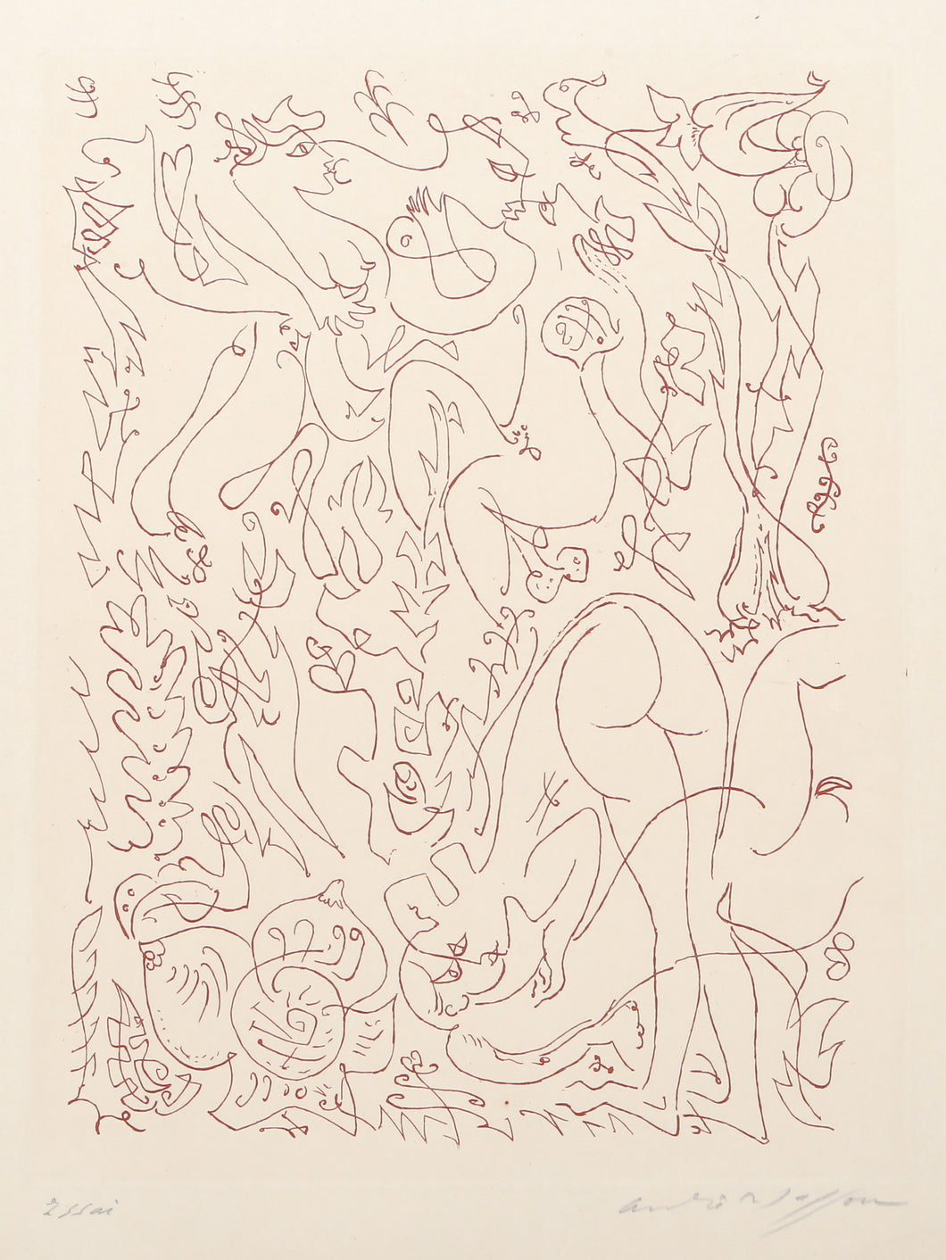 Nude Figures in Garden