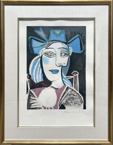 Buste de Femme au Chapeau Bleu