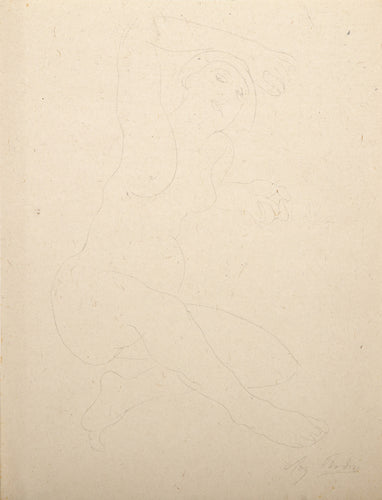 Seated Nude with One Arm Behind Head