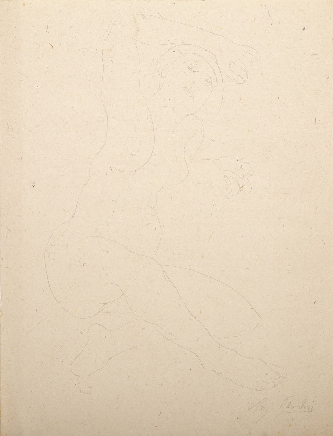 Seated Nude with One Arm Behind Head