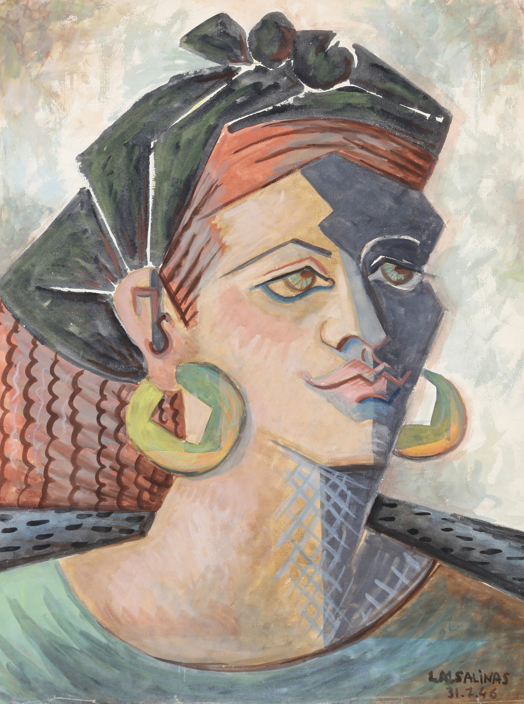 Portrait of Woman with Hoop Earrings