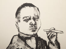 Man Smoking Cigar From The Midget and the Dwarf Portfolio