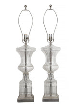Pair of French Glass and Ormolu Table Lamps