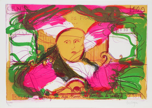 100 Francs in the Radishes Lithograph | Jean Messagier,{{product.type}}