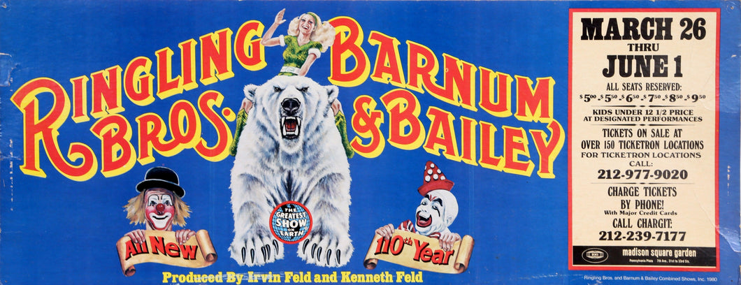 110th Year - Polar Bear - Ringling Brothers and Barnum and Bailey's Ad Poster | Unknown Artist,{{product.type}}