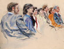 18 - Seven Figures, Right Profiles Watercolor | Marshall Goodman,{{product.type}}