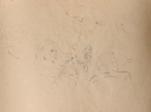 19 - Seven Figures Wearing Earpieces Watercolor | Marshall Goodman,{{product.type}}