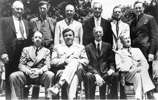 1939 Hall of Fame Induction: Babe Ruth, Cy Young, Eddie Collins and Connie Mack Black and White | Unknown Artist,{{product.type}}