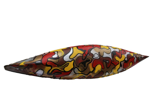 2-Person Orange Camo Fish Canoe Home Decor | Unknown Artist,{{product.type}}