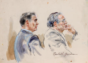 21 - Two Figures, Two Men Right Profiles Watercolor | Marshall Goodman,{{product.type}}
