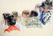 26 - Ten Figures - Jurors, Woman in Red, Foreground Watercolor | Marshall Goodman,{{product.type}}