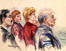 27 - Four Jury Figures - Man, Woman, Woman, Man Watercolor | Marshall Goodman,{{product.type}}