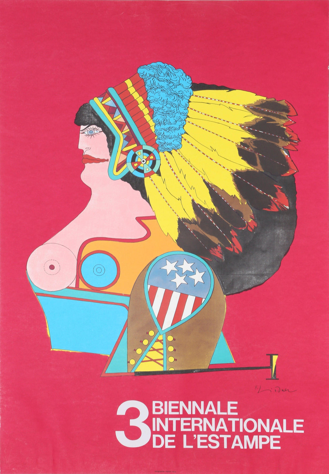 3 Biennale Internationale de l'Estampe (Miss American Indian) Poster | Richard Lindner,{{product.type}}