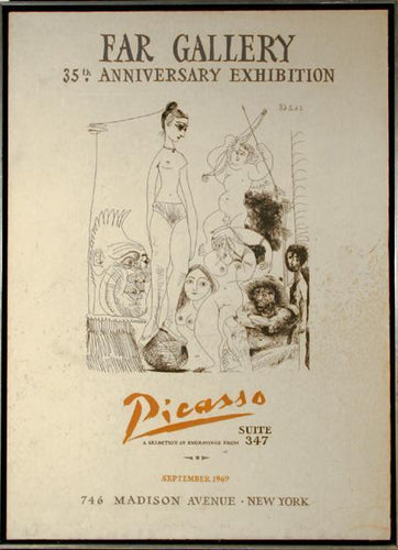 347 Etching Exhibition at Far Gallery Poster | Pablo Picasso,{{product.type}}