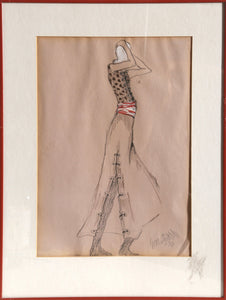 70s Fashion Illustration Croquis Pencil | Unknown Artist,{{product.type}}