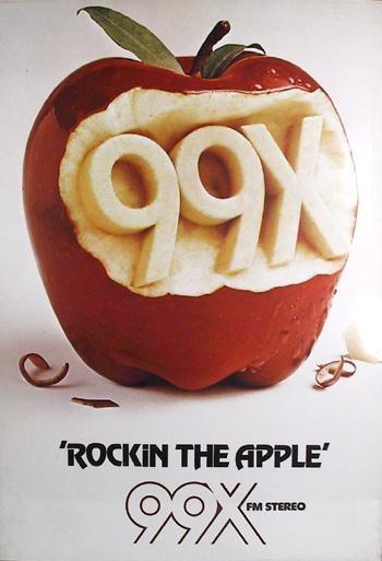 99X FM Radio - Rockin the Apple Poster | Sam Calello,{{product.type}}